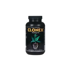 Flacone di Clonex Rooting Gel, ideale per le istruzioni d'uso. Promuove la radicazione delle talee.
