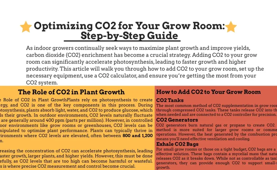 CO2 in coltivazione indoor - Guida per massimizzare la resa