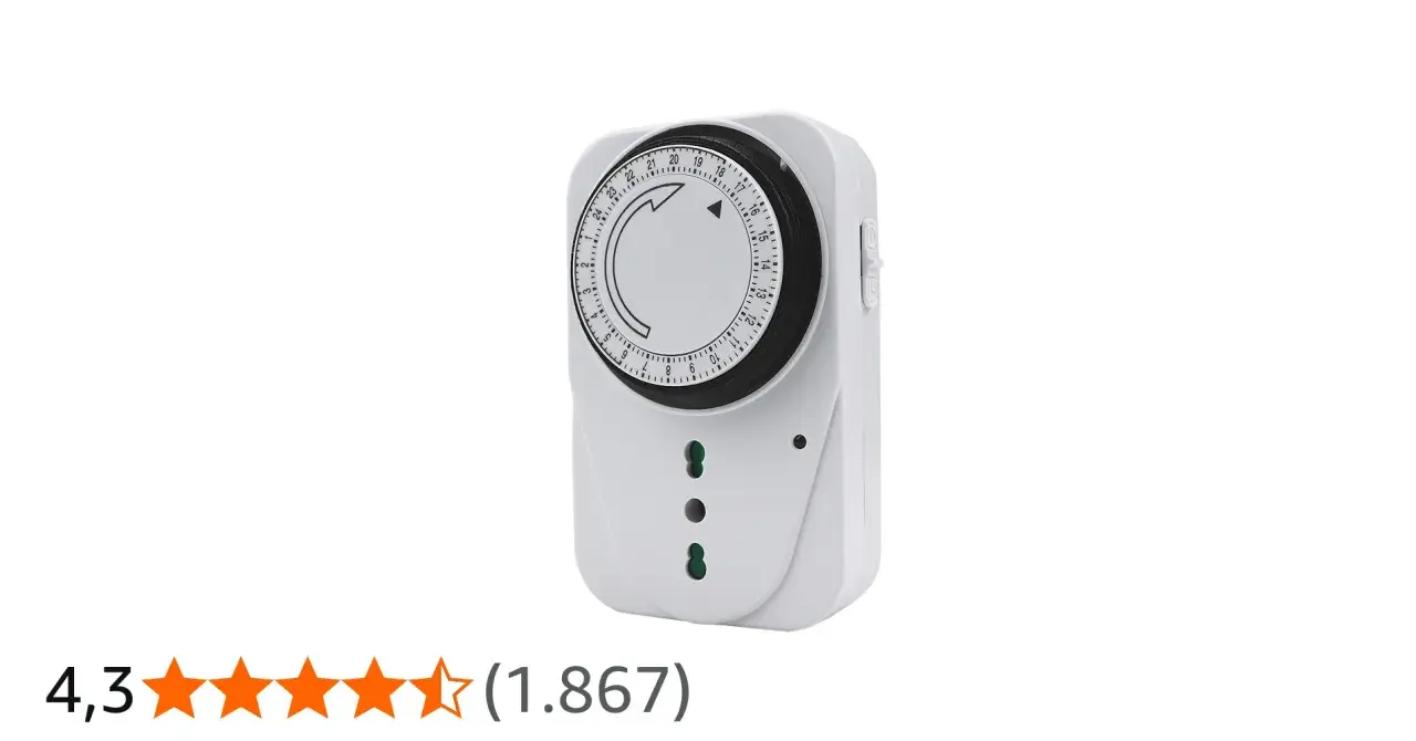Timer extrastar con istruzioni chiare per programmare accensione e spegnimento. Facile da usare.