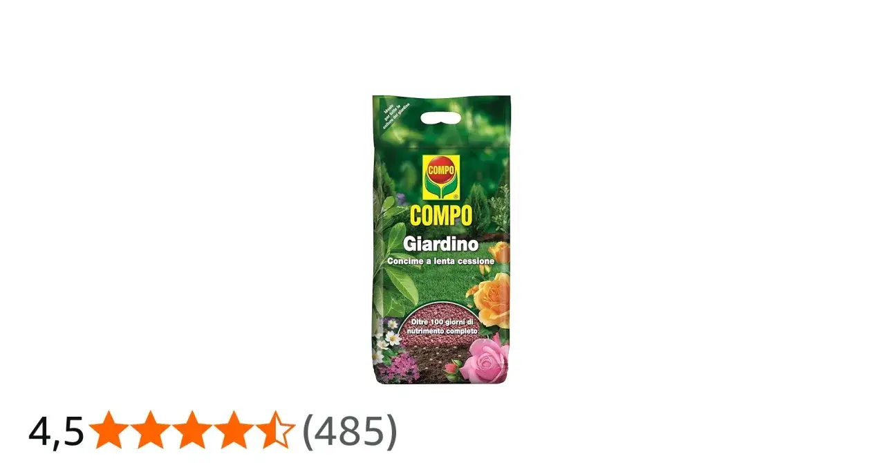 Sacchetto di concime COMPO Giardino, un concime a lento rilascio per nutrire le tue piante per oltre 100 giorni.